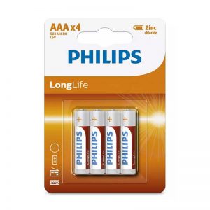 Philips LongLife Zinc AAA Μπαταρίες 1.5V, 4τμχ
