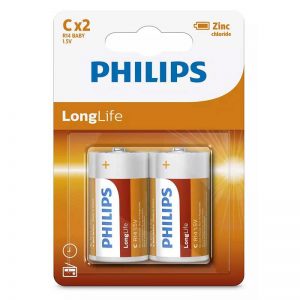 Philips LongLife Zinc C Μπαταρίες 1.5V, 2τμχ
