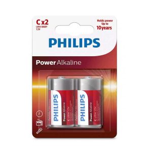 Philips Power Αλκαλικές C Μπαταρίες 1.5V, 2τμχ