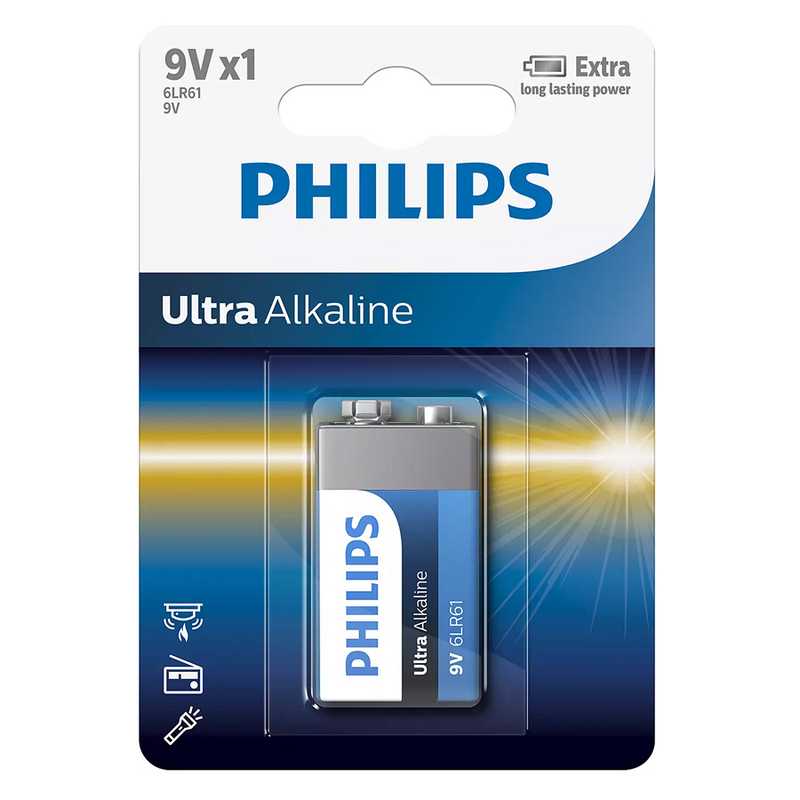 Philips Ultra Αλκαλικές 9V Μπαταρία, 1τμχ