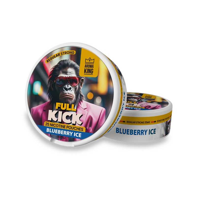 AK Full Kick Blueberry Ice Nicotine Pouches Regular Strong 20mg
